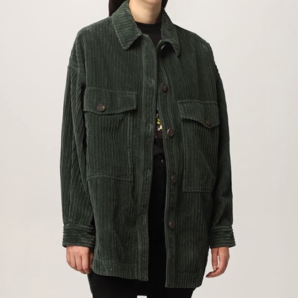 Ggdb green velvet cord Shacket - Picture 3 of 15